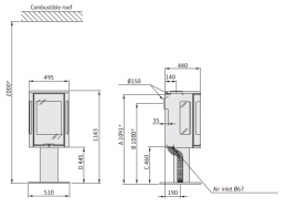 Krosnelė C586:2 Style, juoda su stikliniu viršumi (998067, 998552, 803325)