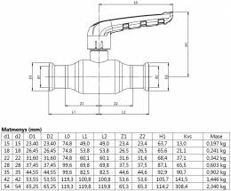 Plieninis pres. rutulinis ventilis KAN-therm - 28