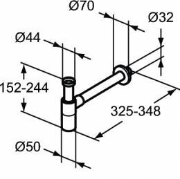 Ideal Standart Ipalyss dekoratyvinis praustuvo sifonas, G1 1/4, matinė juoda spalva