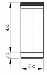 Apvalus įdėklas HeatUp NP d.160, L-0.5m (H111 1 1001 0160 050)