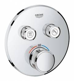 Virštinkinė dušo maišytuvo dalis Grohtherm SmartControl, 2 valdikliai, chromas