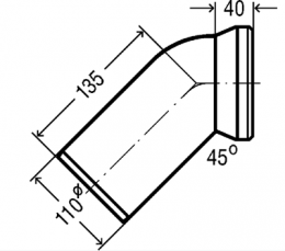 Viega WC pajungimo alkūnė 45*, 100 mm