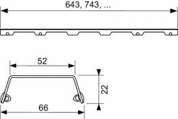 TECEdrainline poliruoto nerūdijančio plieno dušo latako grotelės "steel II", tiesios, L-1000