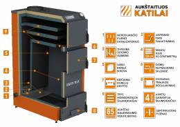 Kieto kuro katilas EKON-MAX, apatinio degimo, 40kW