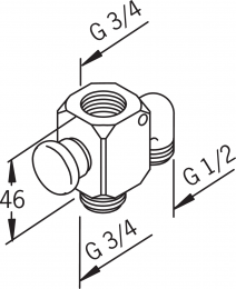 Automatinis vonios/dušo perjungiklis (diverteris) 3/4"