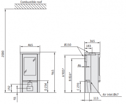 Krosnelė CONTURA 820T Style juoda sp. su muilo akmens apdaila (998460, 203117)