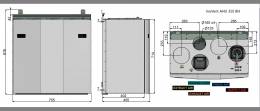 Rekuperatorius ENSY InoVent AHU-350BH vert. deš.p. 400m³/h. Komplekte valdiklis su WI-FI