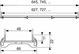 TECEdrainline dušo latako grotelės plytelei įklijuoti "plate", tiesios, L-1200