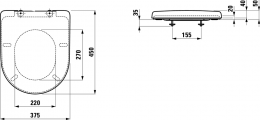 Unitazo dangtis PRO NEW UNIVERSAL, Slow close, tinka 8.2095.6, greitai nuimamas, antibakterinis, baltas