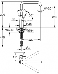 Plautuvės maišytuvas Essence, hard graphite