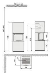 Krosnelė CONTURA CI61A, betono imitacijos apdaila (998711, 203088, 203060, 058447)