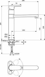 Ideal Standard Cerafine O plautuvės maišytuvas, matinė juoda