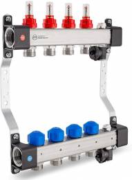 Grindinio šildymo kolekt. su debit., pav.vožtuvais, nuor. ir dren. vent. KAN-therm InoxFlow UFST-8; žiedų sk. 8; ilgis 4