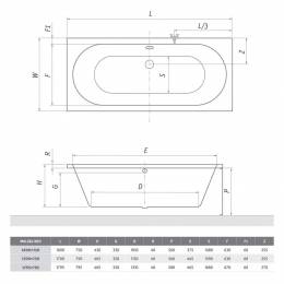 Vonia Roth Malibu Neo 1700x750 mm, balta