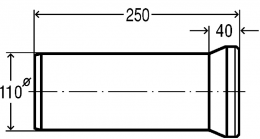 Viega WC pajungimas, tiesus, 100 x 250 mm