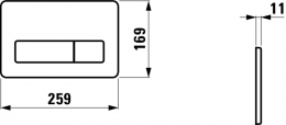 WC nuleidimo klavišas AW2 Actuator, dvigubo nuleidimo, nerūdijantis plienas