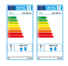 Rekuperatorius ENSY InoVent  AHU-400HV/1 palubinis kair. p. 430m³/h. Komplekte valdiklis su WI-FI