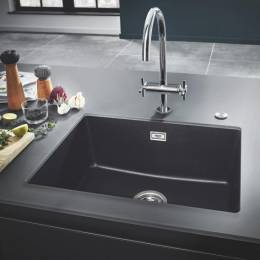 Grohe plautuvė K700U, montuojama iš apačios, 610x460mm, granito juodos spalvos