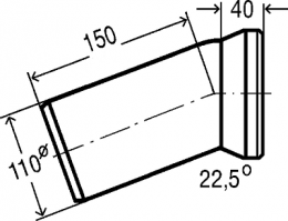 Viega WC pajungimo alkūnė 22,5*, 110 mm