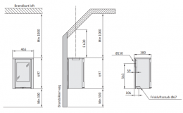 Krosnelė Contura C810W:3 STYLE, juoda, montuojama ant sienos, su muilo akmens plokšte (058318, 203150)