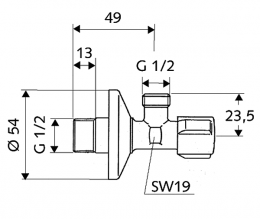 SCHELL vent.kamp.išor.sr.1/2"x1/2"