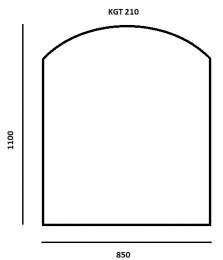 Grūdintas stiklas po židiniu ar krosnele 6mm, arkinis šlifuotais kraštais 850x1100