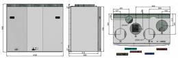 Rekuperatorius ENSY InoVent AHU-550BH/1 vert. deš. p. 794 m³/h. Komplekte valdiklis su WI-FI