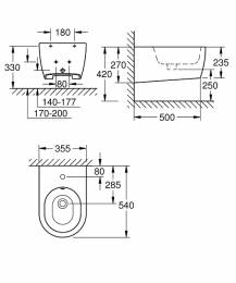 Grohe Essence pakabinama bidė, balta