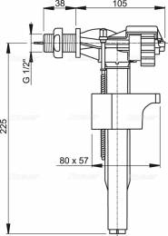 WC įbėgimo mechanizmas A15 1/2 šoninis