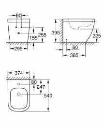 Pastatoma bidė Grohe Euro Ceramic, balta