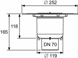 TECEdrainpoint S DN 70 vertikalus sifonas su Seal System universaliu flanšu