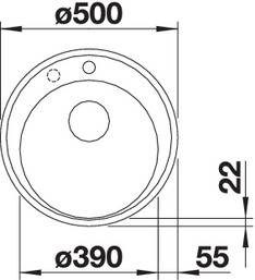 Plautuvė BLANCORIONA 45, 500 mm, balta spalva