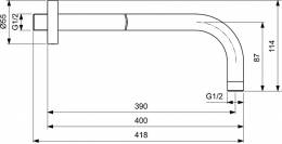 Ideal Standard Idealrain sieninė alkūnė dušo galvai, 40 cm, chromas