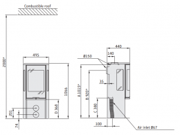 Krosnelė C556:3 Style, juoda su muilo akmens viršumi ( 998010,  803351)