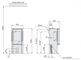 Krosnelė CONTURA 556:3 G Style juoda sp. su muilo akmens viršum (komplektas: 998018,803351)