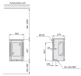 Krosnelė Contura C856W:3 STYLE, juoda, montuojama ant sienos (998489, 203150)