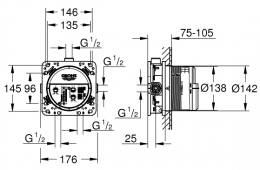 Potinkinė maišytuvo dalis Rapido SmartBox 1/2" (analog.k. 35604000)