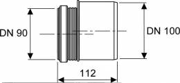 WC kanalizacijos redukcija DN 90/100 PE-HD