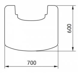 Plieninis padėklas po krosnele C800, pilkos spalvos, 700x600 mm